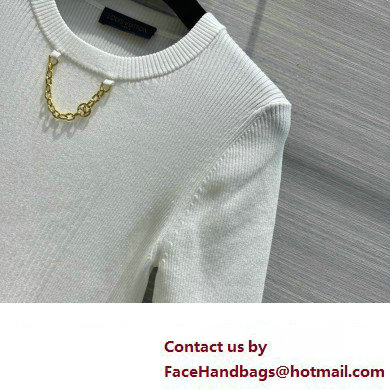 LOUIS VUITTON Ribbed Knit Top 1AFFRR WHITE 2024