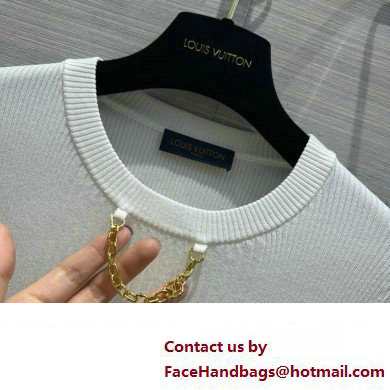 LOUIS VUITTON Ribbed Knit Top 1AFFRR WHITE 2024