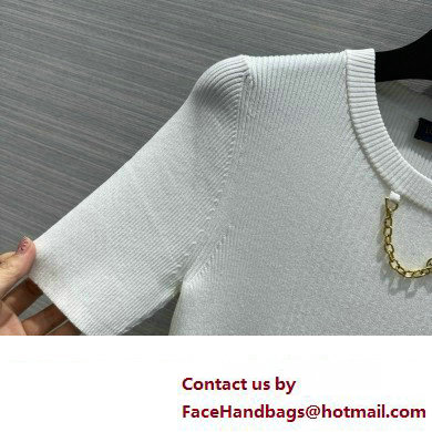 LOUIS VUITTON Ribbed Knit Top 1AFFRR WHITE 2024