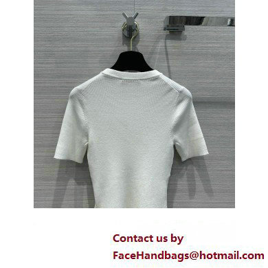 LOUIS VUITTON Ribbed Knit Top 1AFFRR WHITE 2024