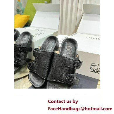 Loewe Ease Women/Men slides in goatskin Black 2024