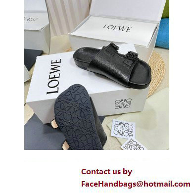 Loewe Ease Women/Men slides in goatskin Black 2024