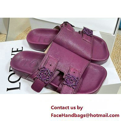 Loewe Ease Women/Men slides in goatskin Purple 2024