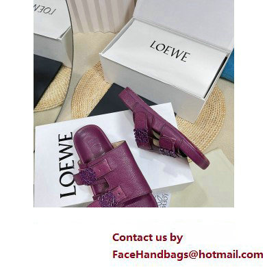 Loewe Ease Women/Men slides in goatskin Purple 2024