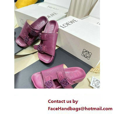 Loewe Ease Women/Men slides in goatskin Purple 2024