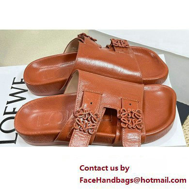 Loewe Ease Women/Men slides in goatskin Tan 2024 - Click Image to Close