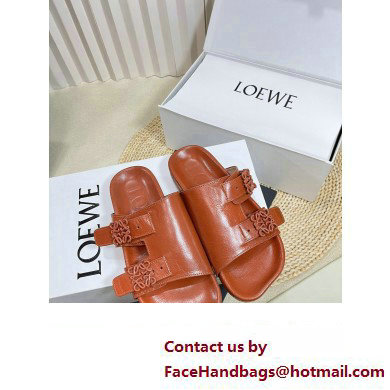 Loewe Ease Women/Men slides in goatskin Tan 2024