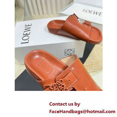 Loewe Ease Women/Men slides in goatskin Tan 2024