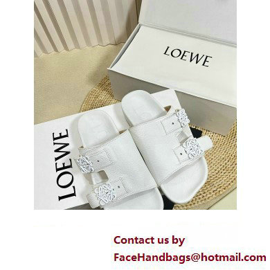 Loewe Ease Women/Men slides in goatskin White 2024