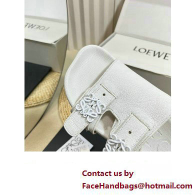 Loewe Ease Women/Men slides in goatskin White 2024