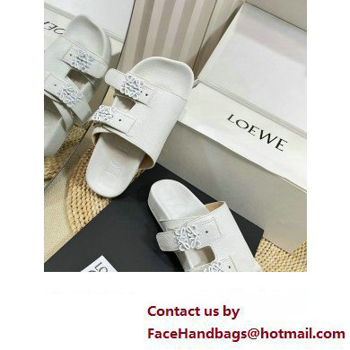 Loewe Ease Women/Men slides in goatskin White 2024