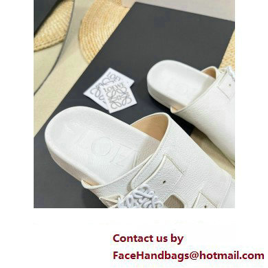 Loewe Ease Women/Men slides in goatskin White 2024