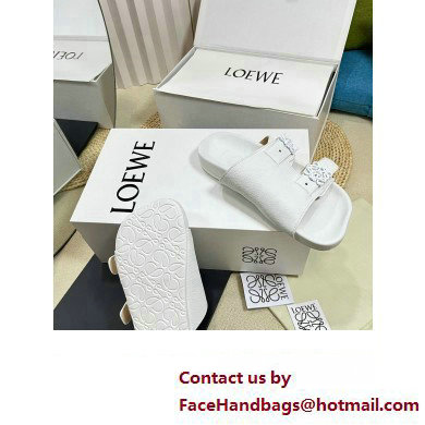 Loewe Ease Women/Men slides in goatskin White 2024