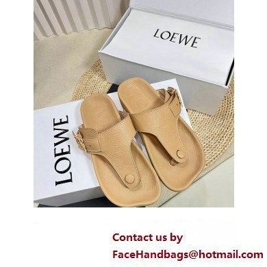 Loewe Ease toe post Women/Men sandals in goatskin Apricot 2024