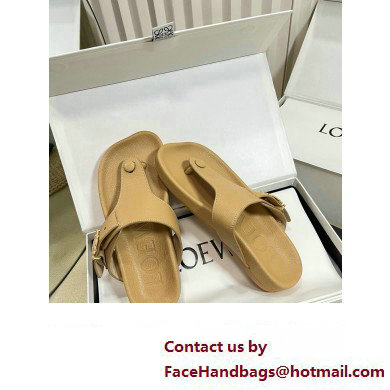 Loewe Ease toe post Women/Men sandals in goatskin Apricot 2024