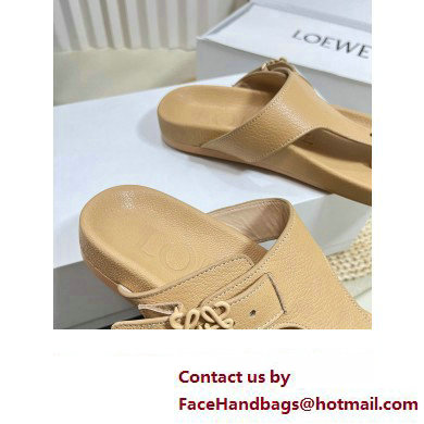 Loewe Ease toe post Women/Men sandals in goatskin Apricot 2024