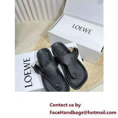 Loewe Ease toe post Women/Men sandals in goatskin Black 2024