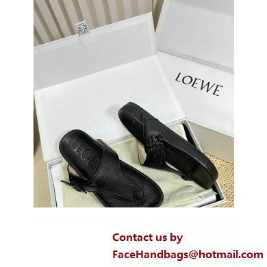 Loewe Ease toe post Women/Men sandals in goatskin Black 2024