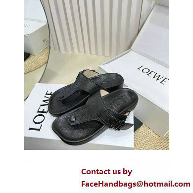 Loewe Ease toe post Women/Men sandals in goatskin Black 2024