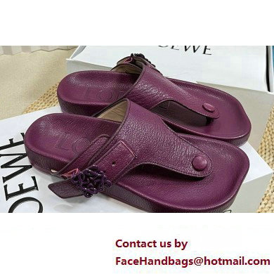 Loewe Ease toe post Women/Men sandals in goatskin Purple 2024 - Click Image to Close