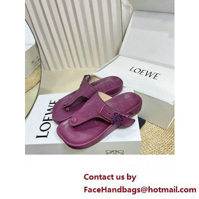 Loewe Ease toe post Women/Men sandals in goatskin Purple 2024