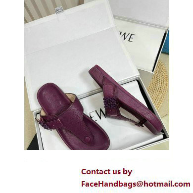 Loewe Ease toe post Women/Men sandals in goatskin Purple 2024