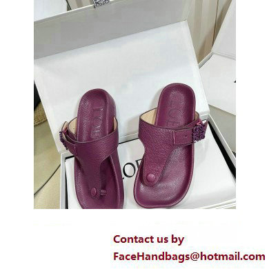 Loewe Ease toe post Women/Men sandals in goatskin Purple 2024