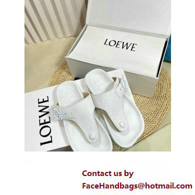 Loewe Ease toe post Women/Men sandals in goatskin White 2024