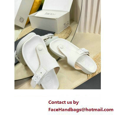 Loewe Ease toe post Women/Men sandals in goatskin White 2024