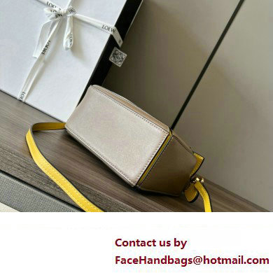 Loewe Mini Puzzle bag in classic calfskin Ochre/Soft White 2024