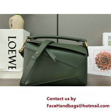 Loewe Mini Puzzle bag in classic calfskin bottle green 2024 - Click Image to Close