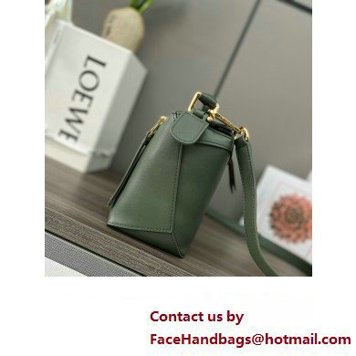 Loewe Mini Puzzle bag in classic calfskin bottle green 2024