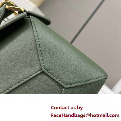 Loewe Mini Puzzle bag in classic calfskin bottle green 2024