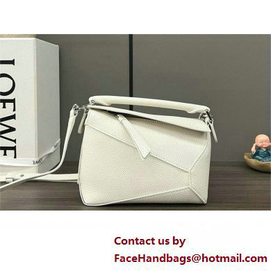 Loewe Mini Puzzle bag in soft grained calfskin white 2024