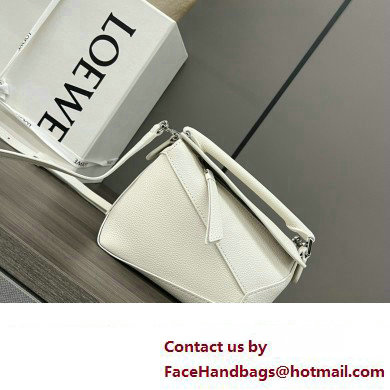 Loewe Mini Puzzle bag in soft grained calfskin white 2024