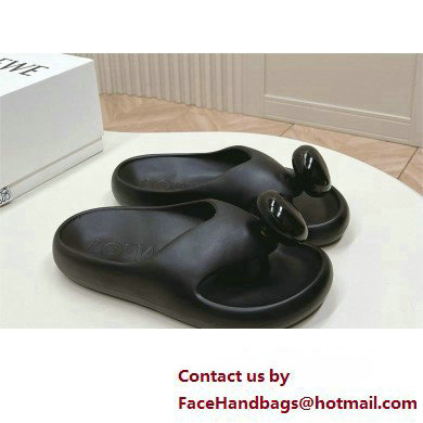 Loewe Paula's Ibiza Bubble rubber thong sandals black 2024