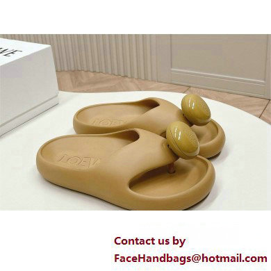 Loewe Paula's Ibiza Bubble rubber thong sandals khaki 2024