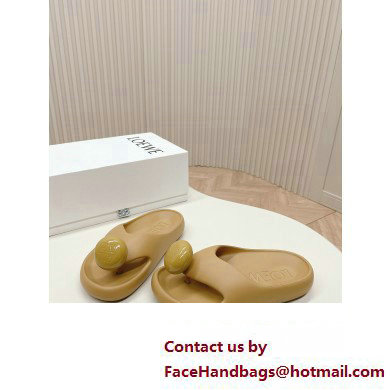 Loewe Paula's Ibiza Bubble rubber thong sandals khaki 2024