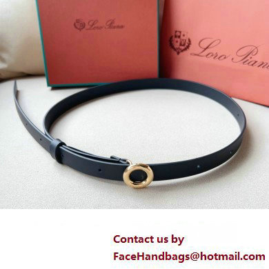 Loro Piana Width 2cm Ghiera Leather Belt Black/Gold