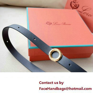 Loro Piana Width 2cm Ghiera Leather Belt Black/Gold