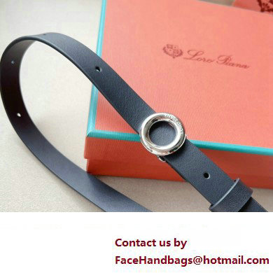 Loro Piana Width 2cm Ghiera Leather Belt Black/Silver