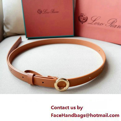 Loro Piana Width 2cm Ghiera Leather Belt Brown/Gold