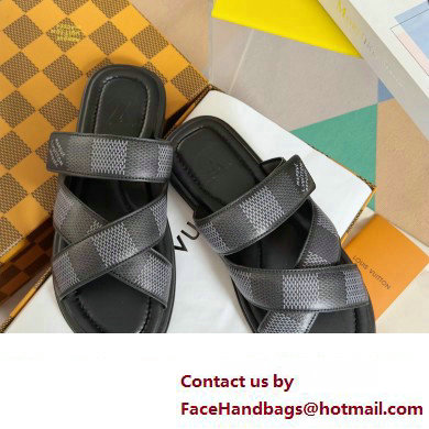 Louis Vuitton Damier pattern Men's Mules Black 2024