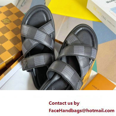 Louis Vuitton Damier pattern Men's Mules Black 2024