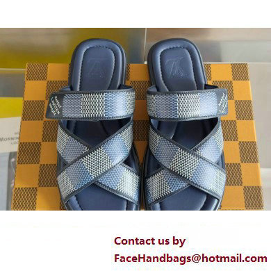 Louis Vuitton Damier pattern Men's Mules Blue 2024