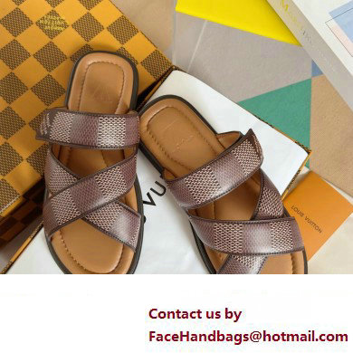 Louis Vuitton Damier pattern Men's Mules Brown 2024