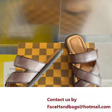 Louis Vuitton Damier pattern Men's Mules Brown 2024