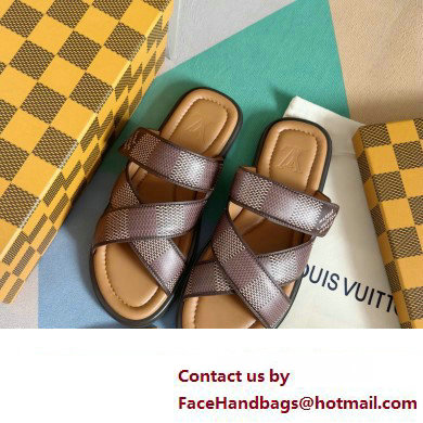 Louis Vuitton Damier pattern Men's Mules Brown 2024