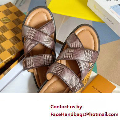 Louis Vuitton Damier pattern Men's Mules Brown 2024