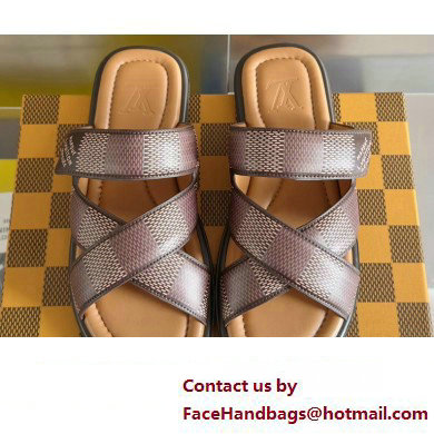 Louis Vuitton Damier pattern Men's Mules Brown 2024